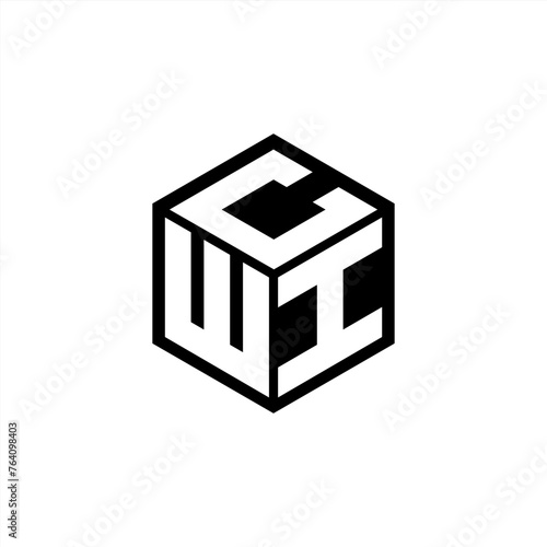 WIC letter logo design with white background in illustrator, cube logo, vector logo, modern alphabet font overlap style. calligraphy designs for logo, Poster, Invitation, etc.