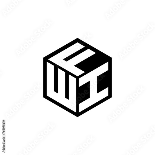 WIF letter logo design with white background in illustrator, cube logo, vector logo, modern alphabet font overlap style. calligraphy designs for logo, Poster, Invitation, etc.