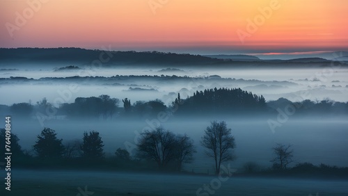 Misty morning blankets the landscape in ethereal tranquility © Jawed Gfx