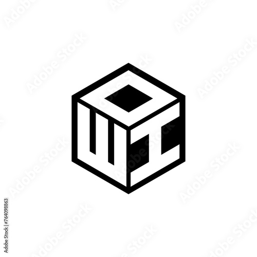 WIO letter logo design with white background in illustrator, cube logo, vector logo, modern alphabet font overlap style. calligraphy designs for logo, Poster, Invitation, etc.