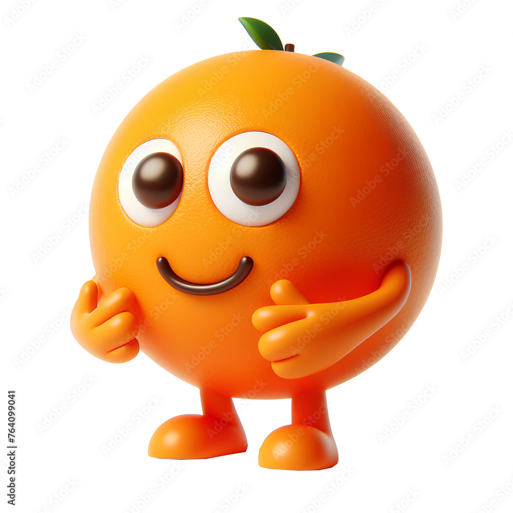 3d rendered illustration of an orange character 3d rendered illustration of an orange character