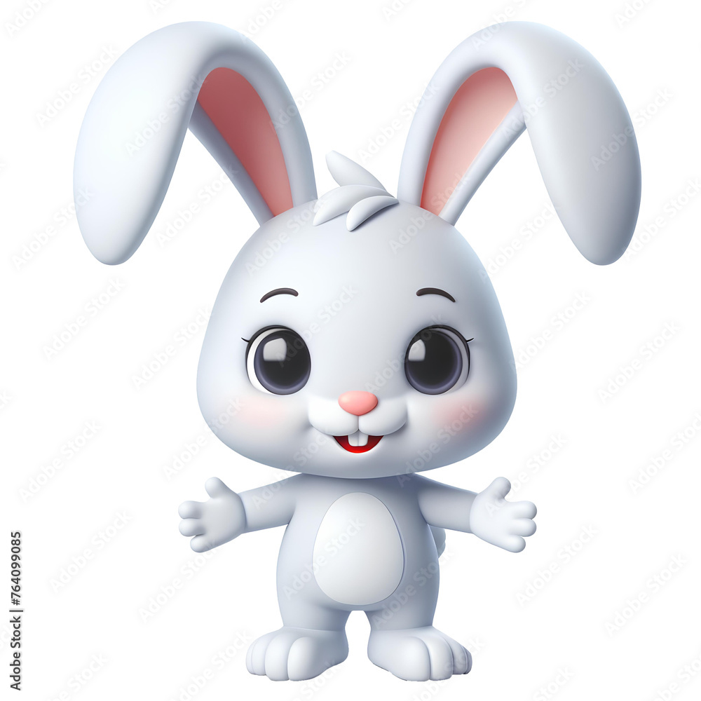 Obraz premium 3d white bunny rabbit