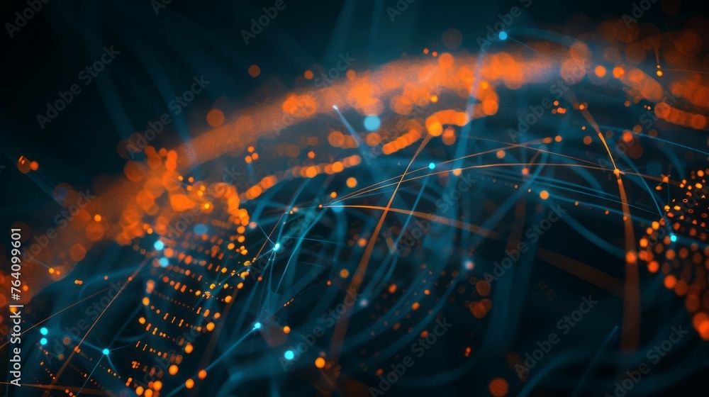 Global Networking Concept in orange, blue and neon Global Networking Concept in orange, blue and neon