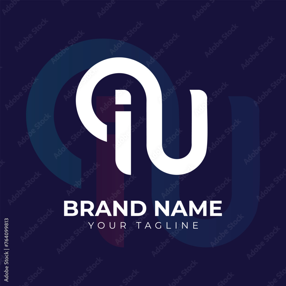 Letter iu logo, vector design template Letter iu logo, vector design template