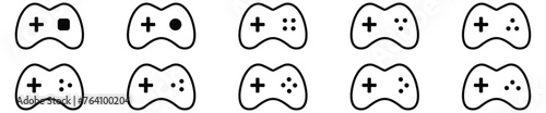 Game controller icon. Gamepads vector icon line art set.  Video game console icon. Vector illustration