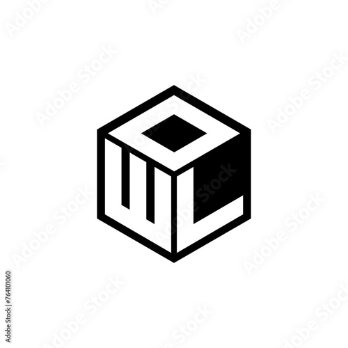 WLO letter logo design with white background in illustrator, cube logo, vector logo, modern alphabet font overlap style. calligraphy designs for logo, Poster, Invitation, etc.