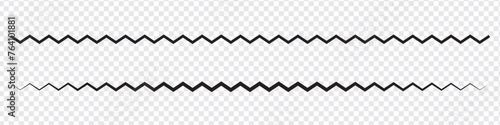 One zigzag line. Seamless repeating pattern. Thin long narrow wavy line with sharp triangular corners. eps 10