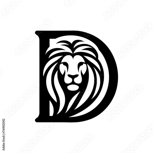 Letter D lion logo: Combines the majestic presence of a lion with the sleekness of the letter D, symbolizing strength, determination, and dominance.