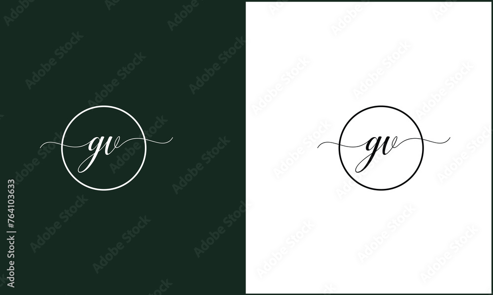 Fototapeta premium GV, VG, G, V, Abstract Letters Logo Monogram