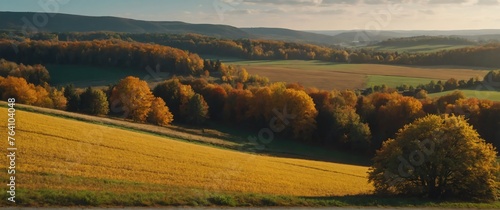Countryside in fall beautiful nature scenery landscape from Generative AI