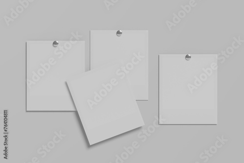 Mixed realistic polaroid photo blank frame mockup isolated vector image 