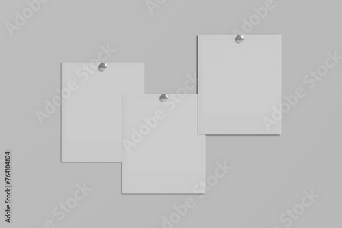 Mixed realistic polaroid photo blank frame mockup isolated vector image      
