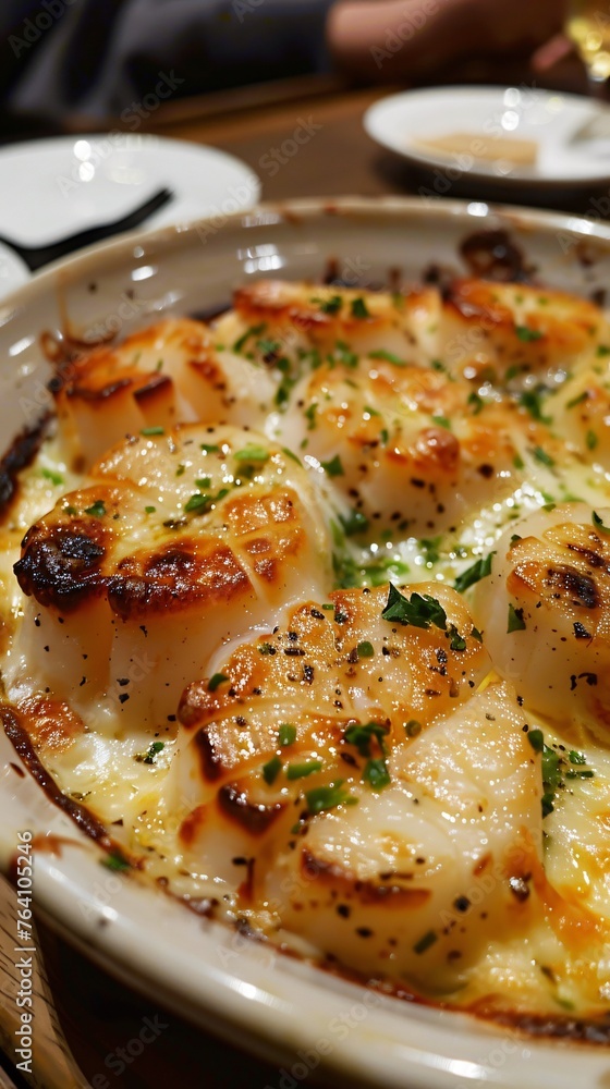 Scallops and cheese baked to perfection a symphony of flavors in every bite