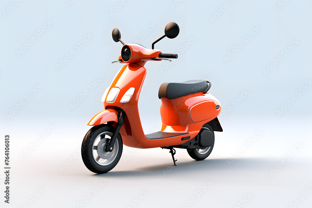 Modern electric scooter isolated on white background