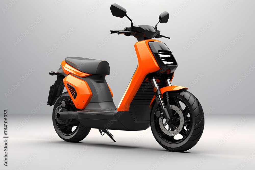 Modern electric scooter isolated on white background Modern electric scooter isolated on white background