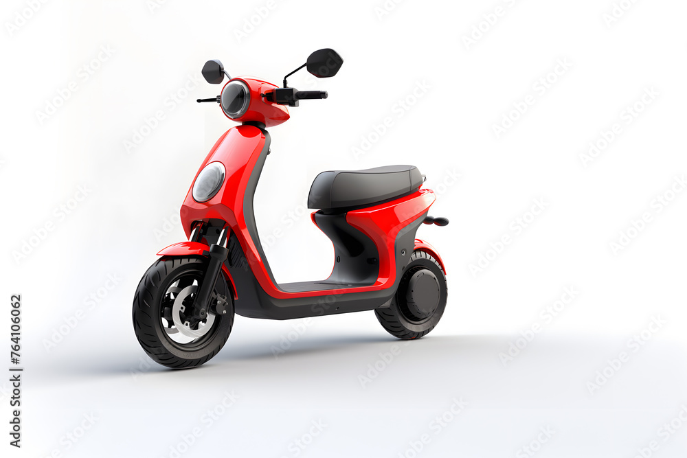 Modern electric scooter isolated on white background