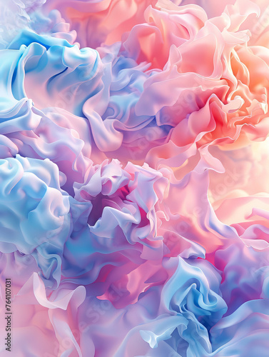 Abstract Fluid Liquid Shapes in Pastel Colours