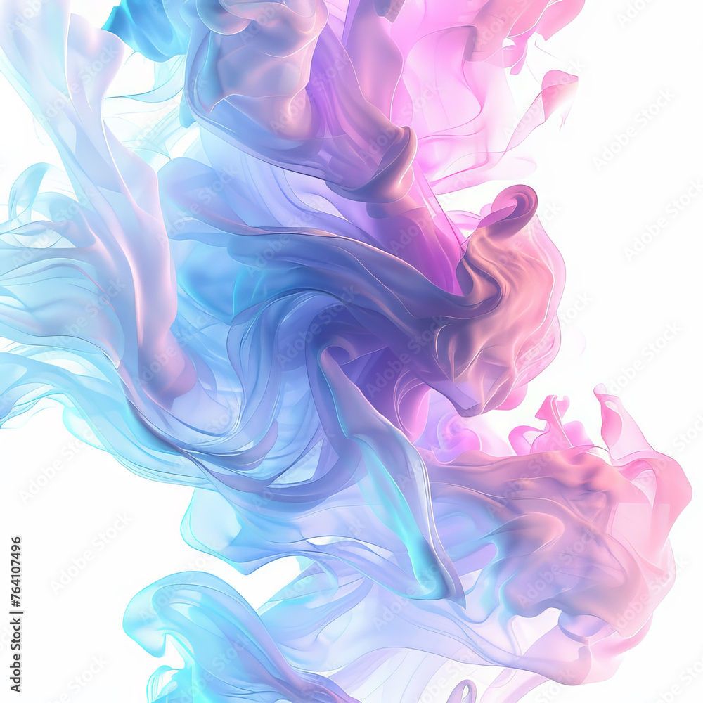 Abstract Fluid Liquid Shapes in Pastel Colours