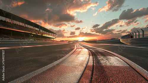 The unique angles and perspectives captured in a 3D artists depiction of a racetrack