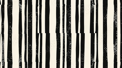 Abstract seamless background featuring a mid-century black and white stripe fabric pattern © Matthew