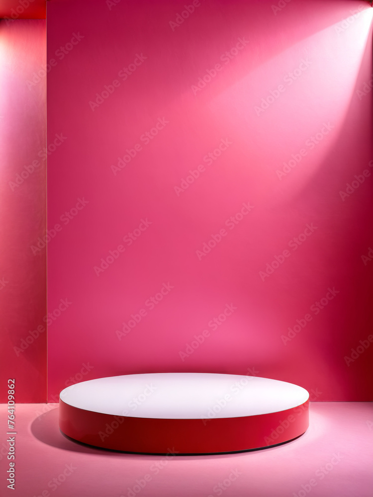 Red and Pink Display Background, podium light studio stage platform, Empty red and pink abstract product display spotlight, perspective showroom presentation, podium platform, product presentation Red and Pink Display Background, podium light studio stage platform, Empty red and pink abstract product display spotlight, perspective showroom presentation, podium platform, product presentation