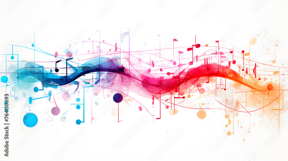 Naklejka premium A colorful music art background with vibrant contrasting colors