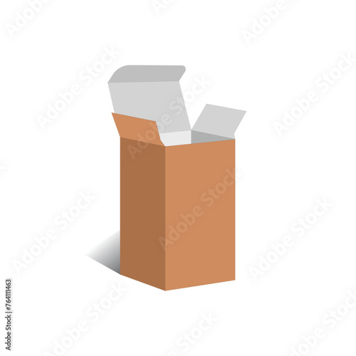 Mini Syrup box Size 5x5x8 cm dieline template, vector design (ID: 764111463)