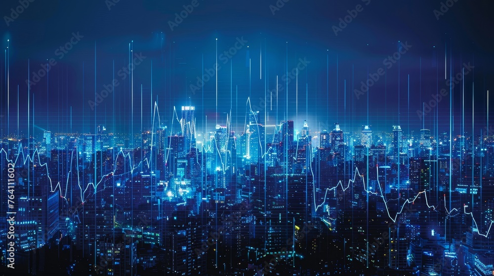 Fototapeta premium Illuminating Finances: The Financial Frontier Unveiled