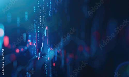 Advanced financial analytics interface with holographic graphs and data projection, epitomizing high-tech trading and investment strategies in a digital world - AI generated #764112228