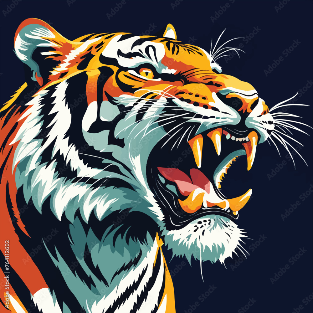 Ferocious Beauty: Abstract Tiger Illustration