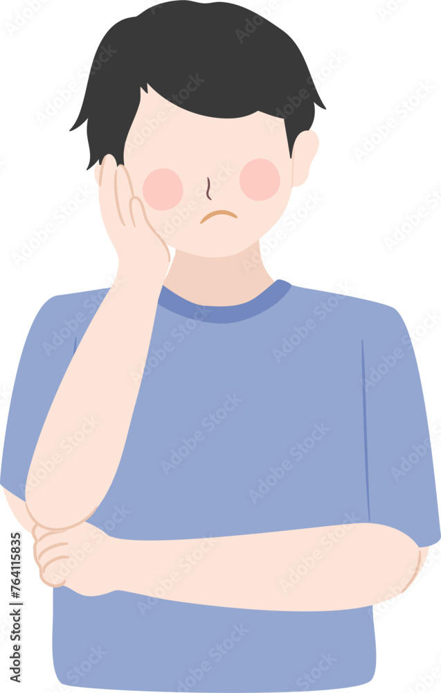 faceless character thinking gesture clipart