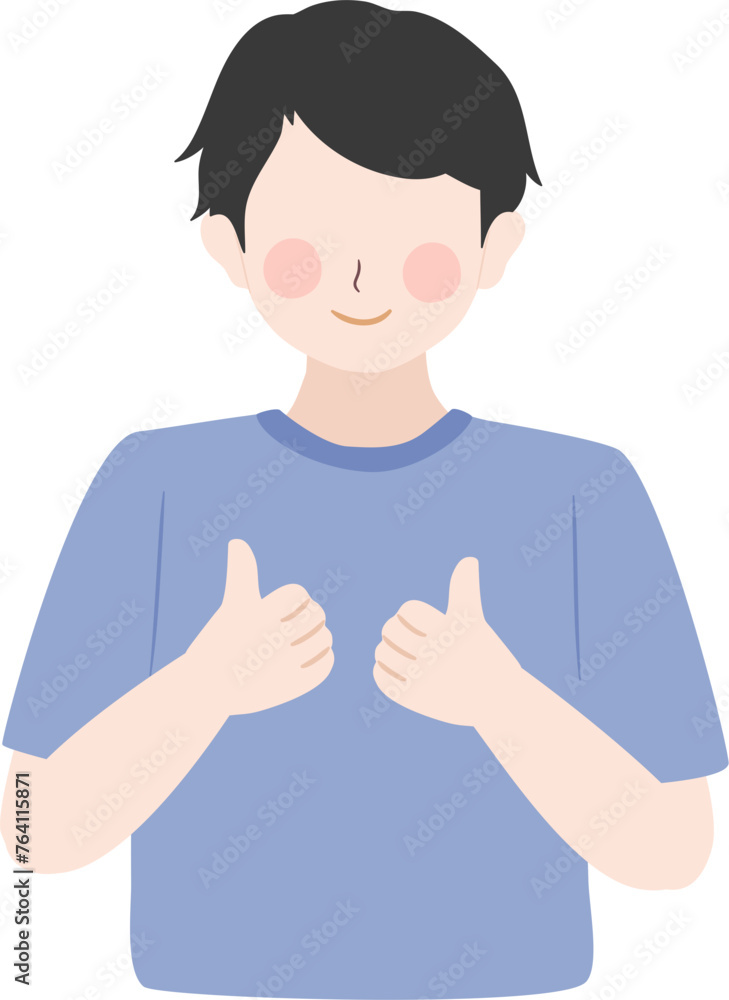 faceless character thumbs up gesture clipart