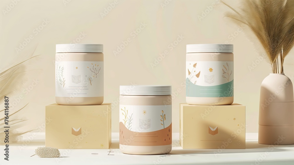 Infant milk powder packaging The labels are mostly white with beautiful ...
