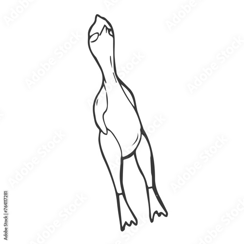 rubber chicken toy doodle icon, vector illustration