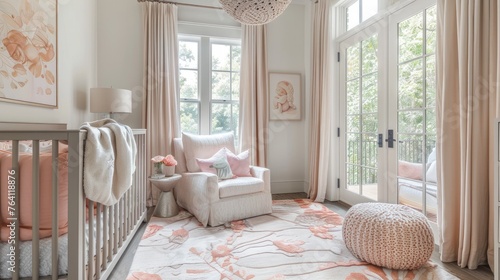 Bright and airy nursery with pastel colors and soft textures