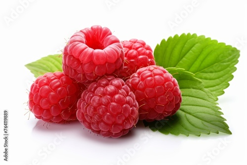 Fresh raspberry isolated on white background - organic berry ideal for recipe books - purchase now