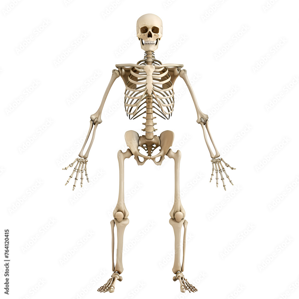 Human Skeletal System Model (Organ System Model) Isolated on Transparent Backdrop - PNG Cutout