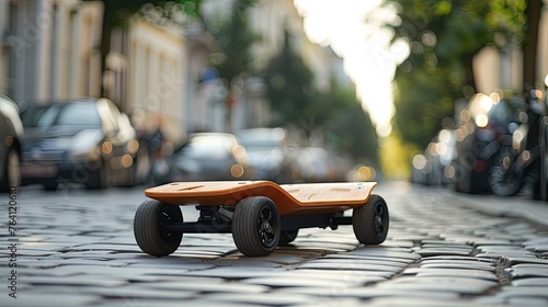 An app-controlled, electric skateboard for leisure photo