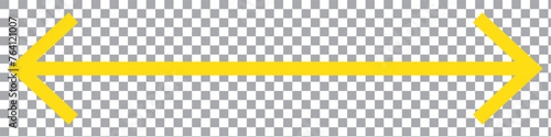 Horizontal dual thin long straight double ended arrow. Contour isolated vector image on white background.