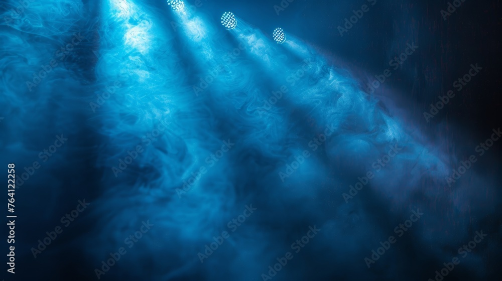 Background with a blue spotlight and lamps