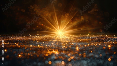 Light effect with stars on transparent background. Sun modern illustration.