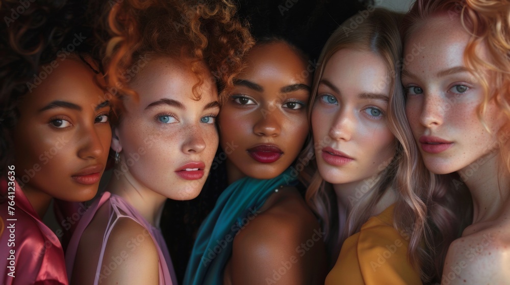 Multiethnic and multiracial group of women, the concept of equality and women's rights Multiethnic and multiracial group of women, the concept of equality and women's rights