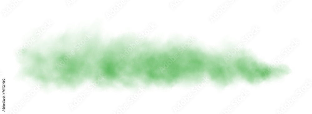 Green fog in slow motion. Realistic atmospheric green smoke. Red fume slowly floating rises up. PNG.
