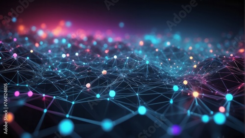 Modern digital abstract 3D background, network abilities, technological processes photo