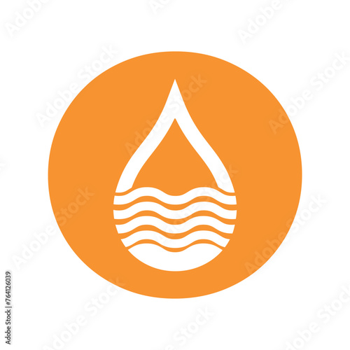 Water Logo combine with letter O vector template