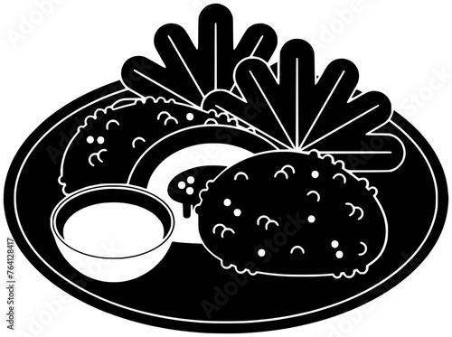 cordon illustration bleu silhouette french logo dinner icon food outline dish ham cooked cheese meat plate meal chicken lunch shape fillet cutlet fried for vector graphic background
