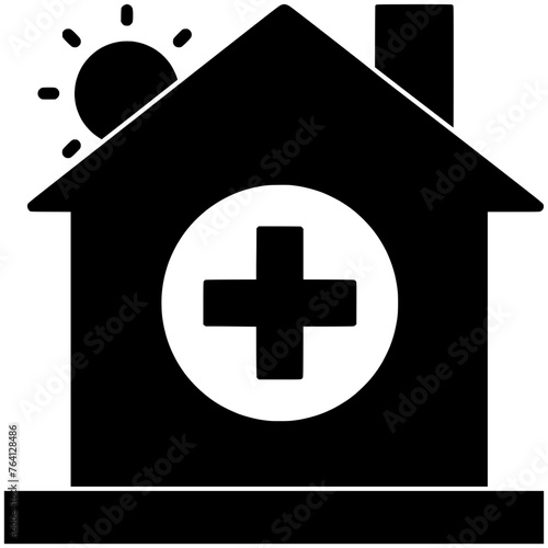 medicine illustration hospital silhouette clinic logo building icon medical outline emergency modern health architecture design exterior care doctor office shape healthcare treatment ambulance for