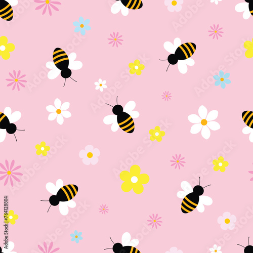 Bees Vector Pattern, Bees vector Design, Bees Cute Vector Pattern, Cute Vector Pattern, Bees icon Silhouette, Bees Pattern illustration © Creative art