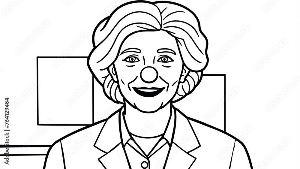funny-mature-woman-with-clown-nose-in-office funny-mature-woman-with-clown-nose-in-office