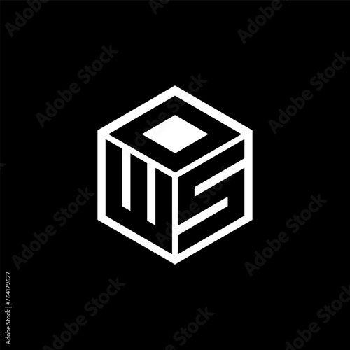 WSD letter logo design with black background in illustrator, cube logo, vector logo, modern alphabet font overlap style. calligraphy designs for logo, Poster, Invitation, etc. photo